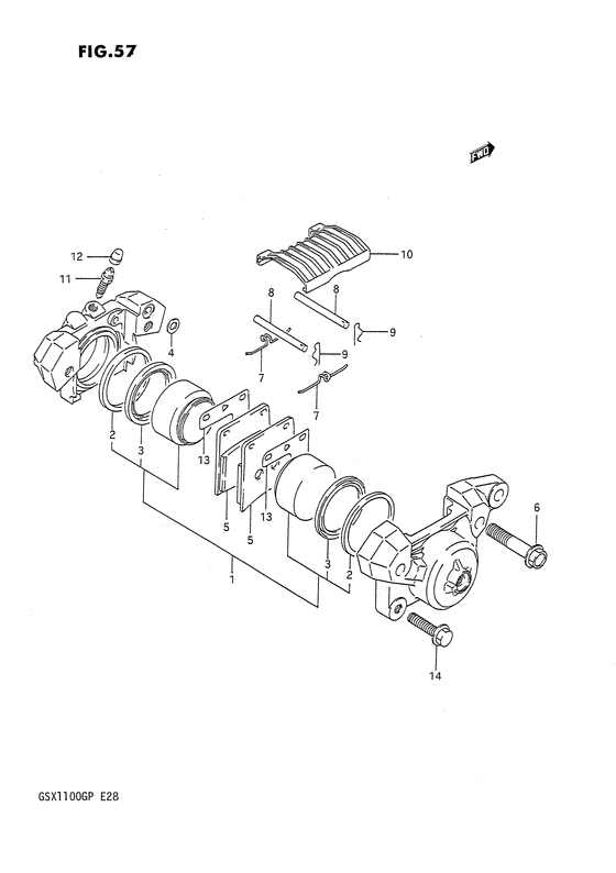 GSX1100 Задний суппорт