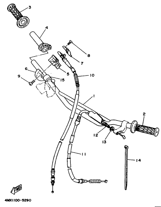 Steering handle. cable