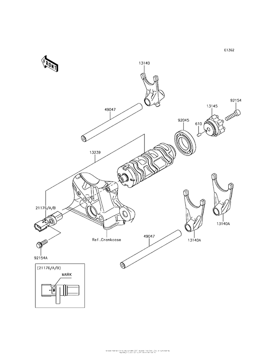 ZR900 Валы и вилки переключения передач