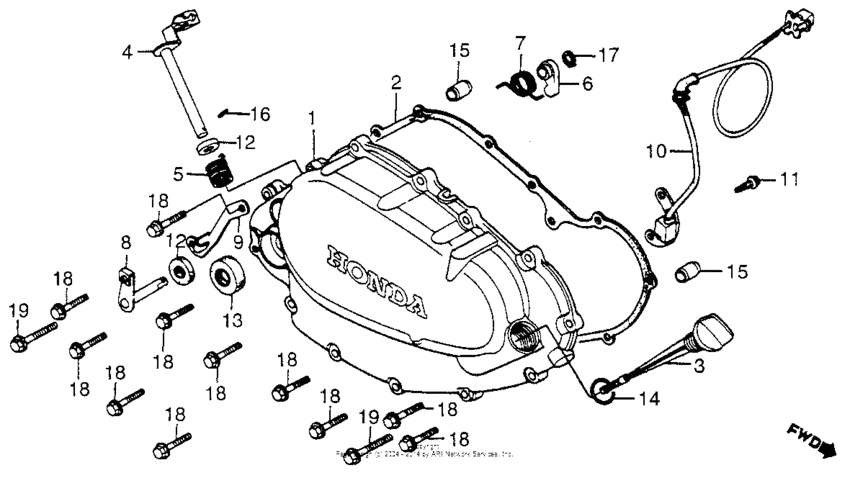 Right crankcase cover + pulse generator