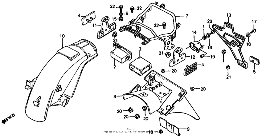 Rear fender + spark unit