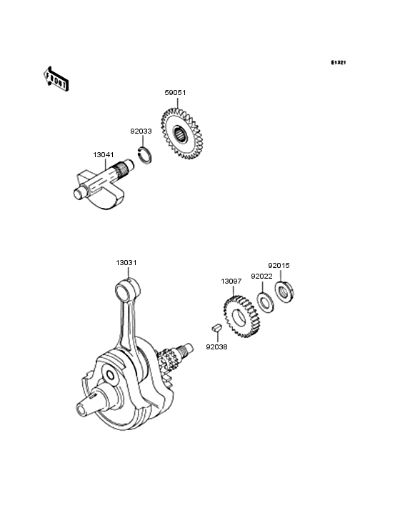 KLX300R Коленвал