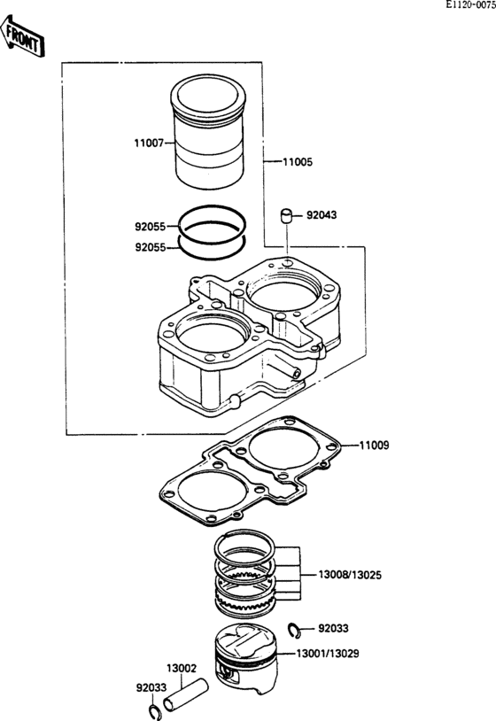 EX500 Цилиндр и поршни
