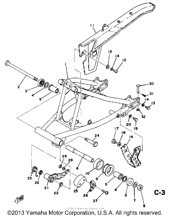 Rear arm-chain case