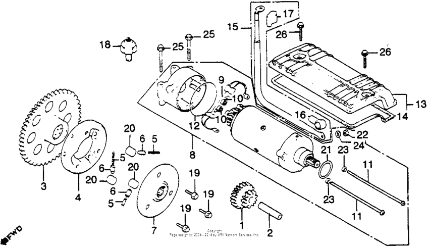 Starting motor + starting clutch