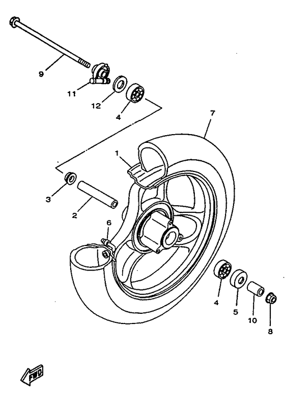 YN50R Переднее колесо