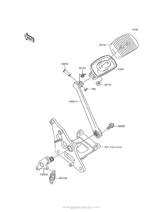 VN900 Педаль тормоза