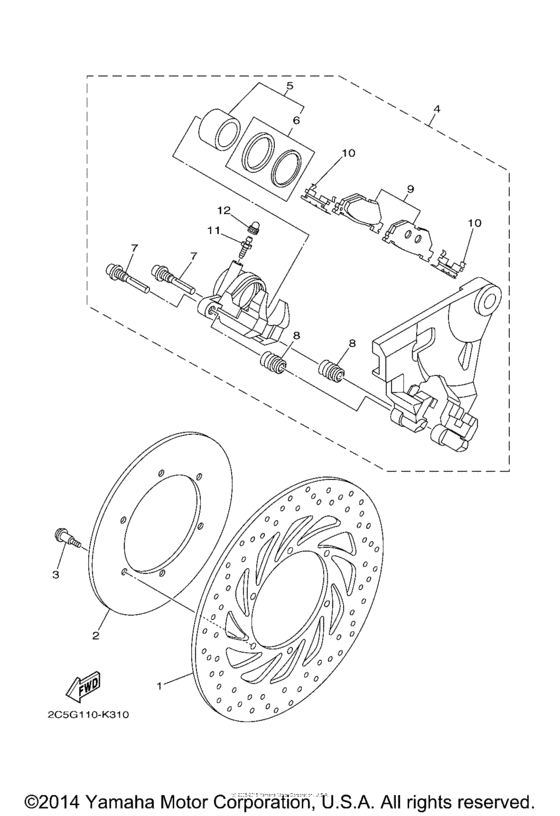 XV1900CU Задний суппорт
