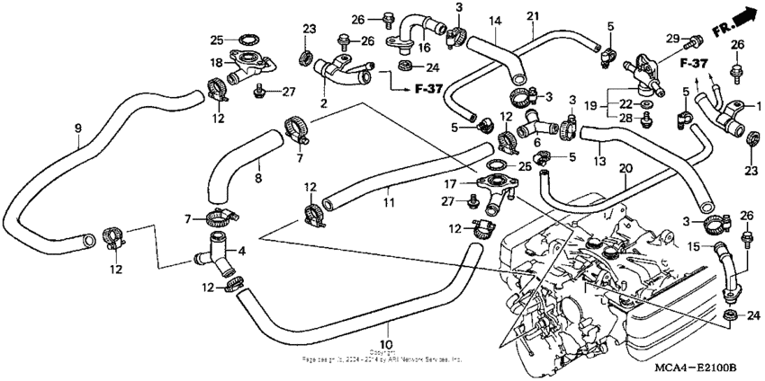 GL1800 (ABS) Патрубки охлаждения