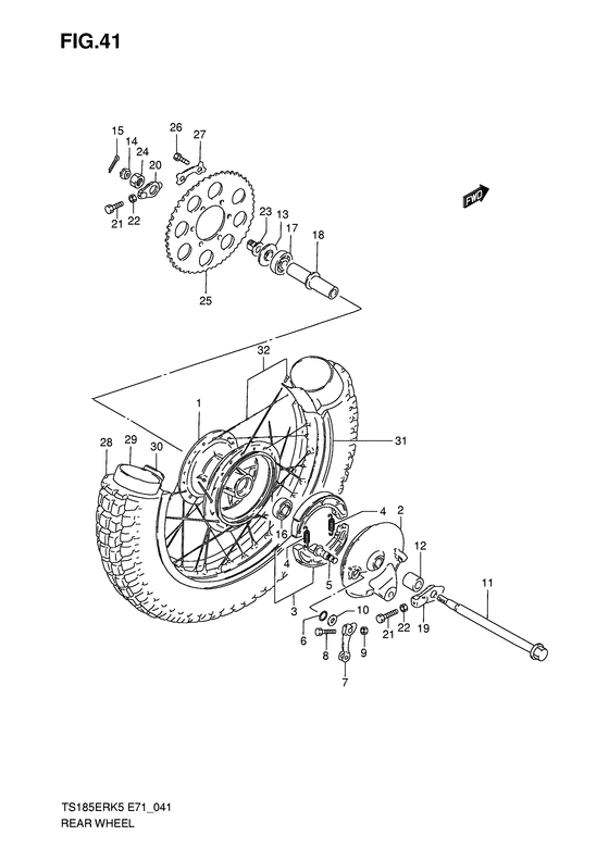 Rear wheel complete assy