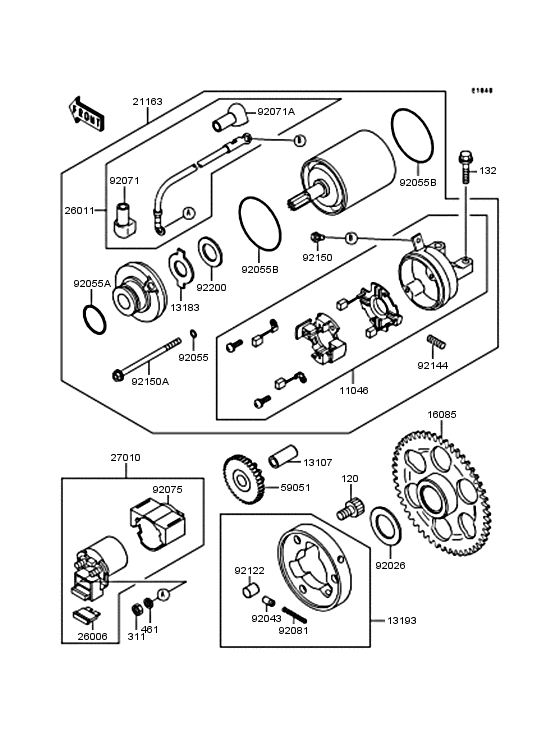 Starter motor/starter clutch