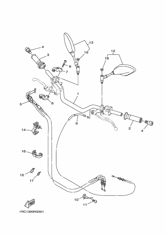 Steering handle & cable