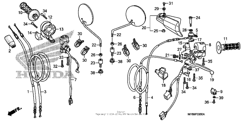 Handle lever + switch + cable