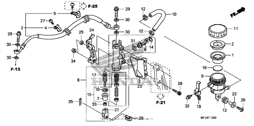Rear brake master cylinder (cbr1000rr)