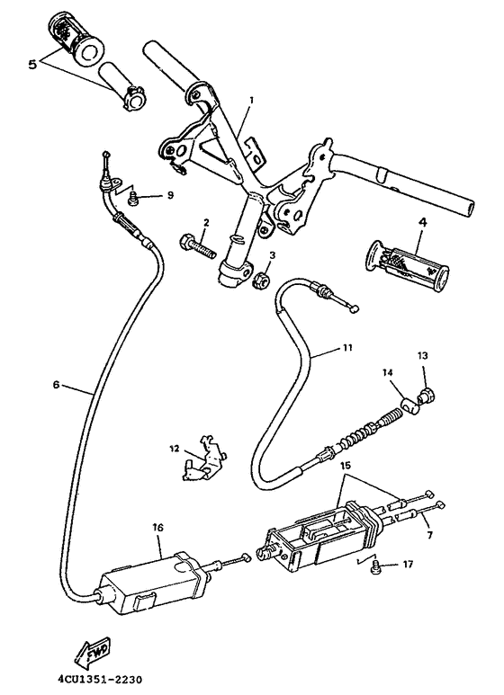 Steering handle. cable