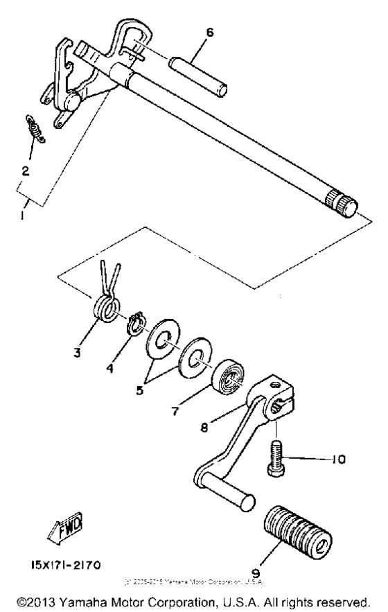BW200N Вал переключения