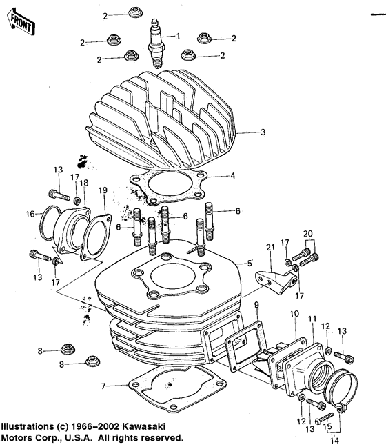Cylinder head/cylinder /reed valve