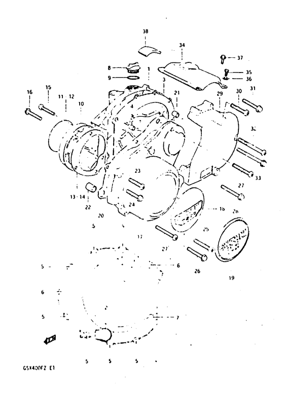 Crankcase cover ass`y  (v