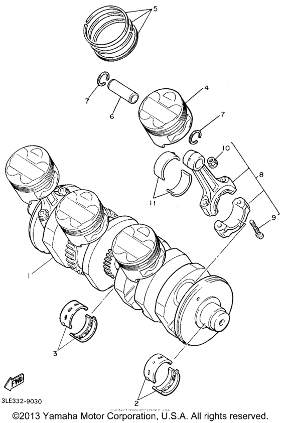 GTS1000AF Коленчатый вал и Поршень
