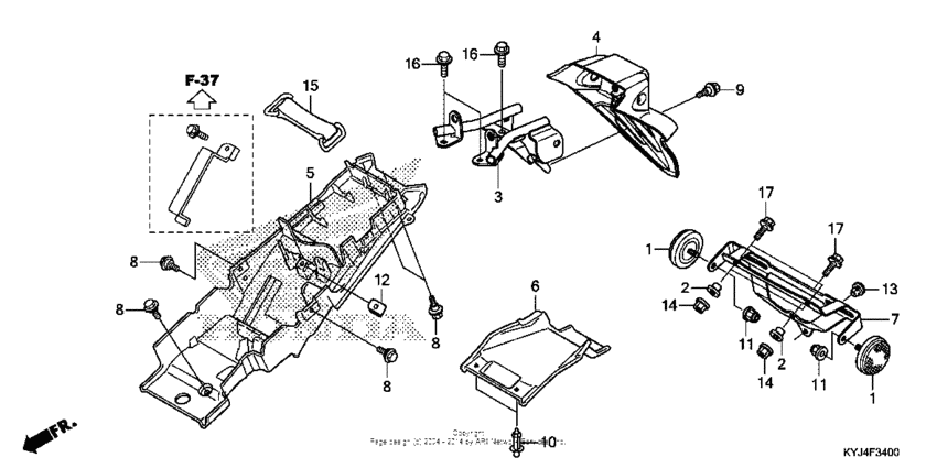 CBR250R Задний бампер