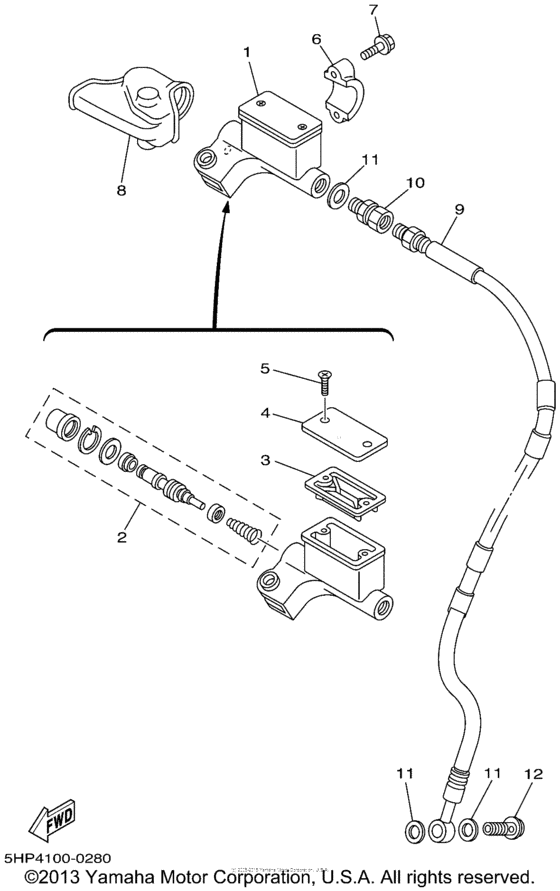 TTR125LP Главный тормозной цилиндр