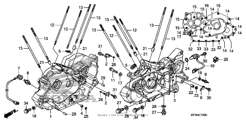VT1300CS (ABS) Картер двигателя