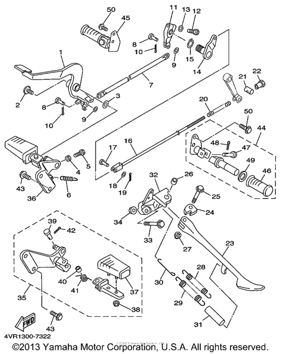 XVS650A Подножки
