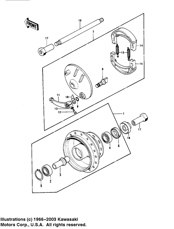 Front hub/brake