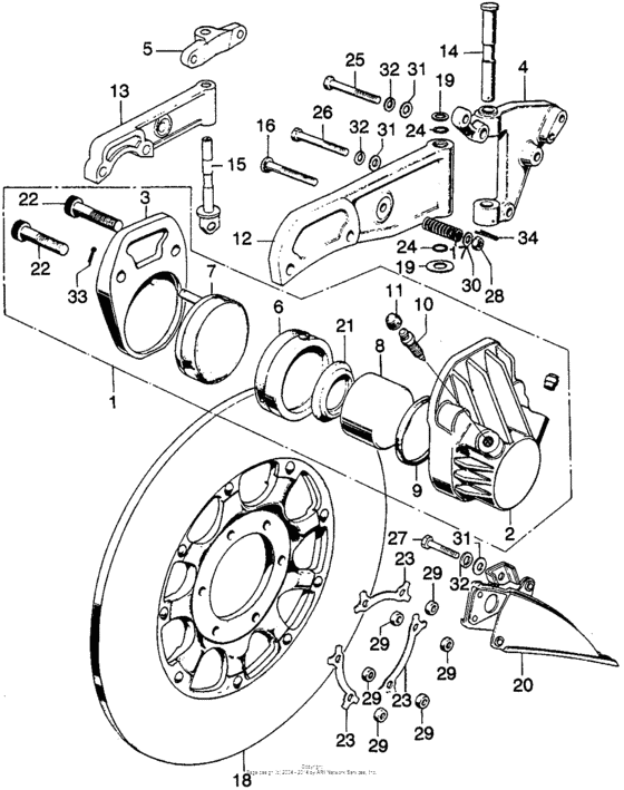Front brake caliper + disc