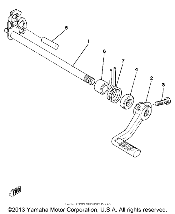 Shift shaft - pedal