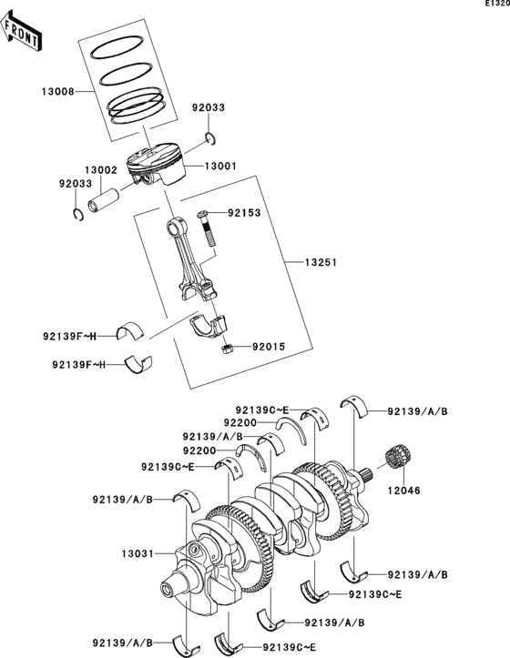 ZX1000 Коленвал и поршни