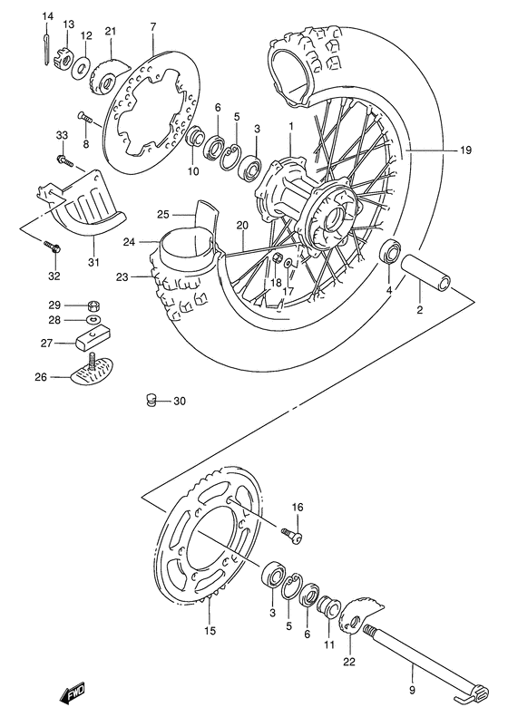 Rear wheel complete assy
