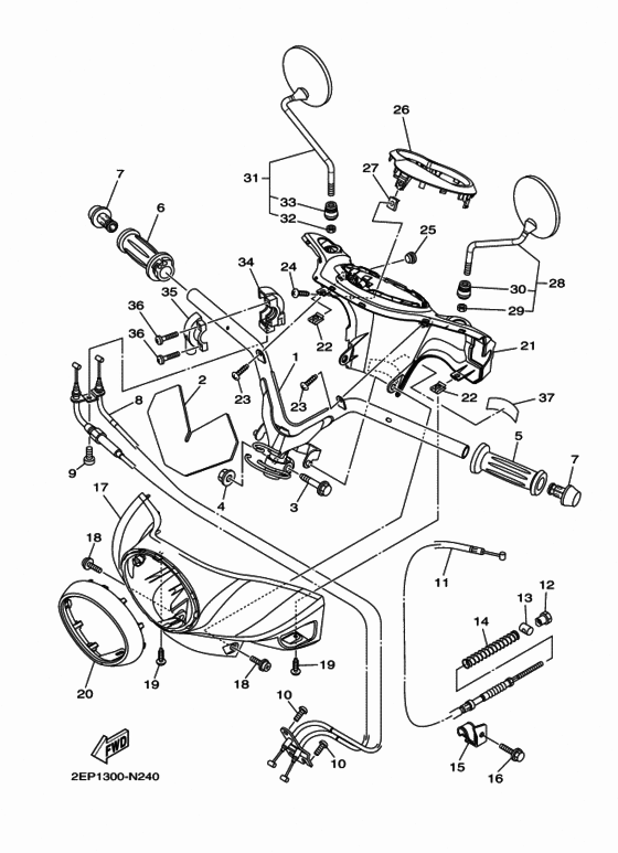 Steering handle & cable