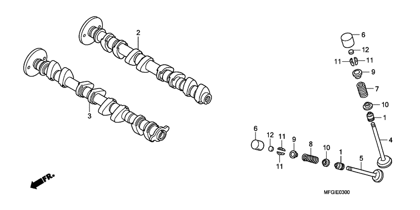 CB600F (ABS) Распред вал / клапана