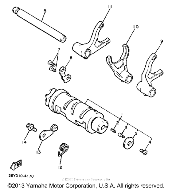 Shift cam-fork