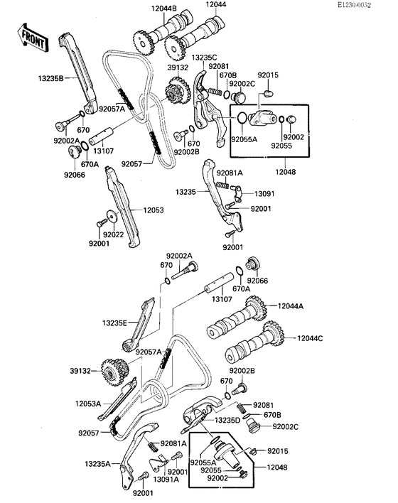 Camshafts/chain/tensioner