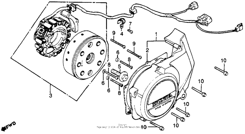 Left crankcase cover + alternator