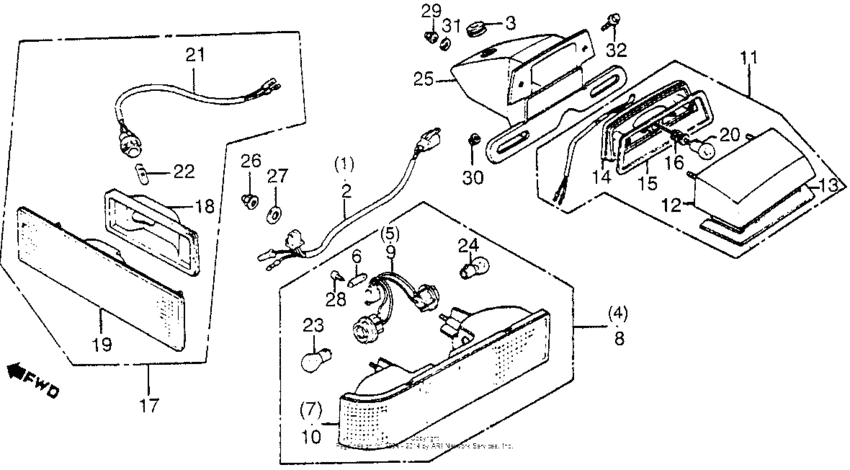 120i/a/llicense light + rear combination light 84-85