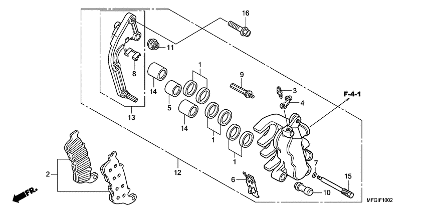 L. front brake caliper