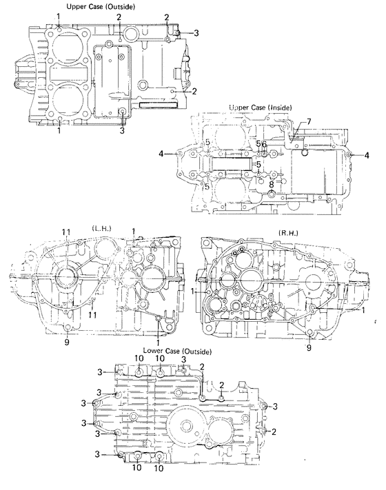 Crankcase bolt & stud pattern