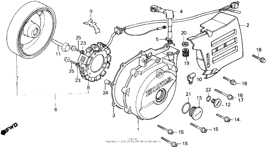 Left crankcase cover + alternator