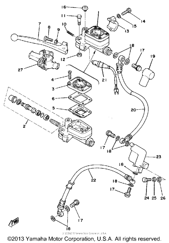 Master cylinder brake hose