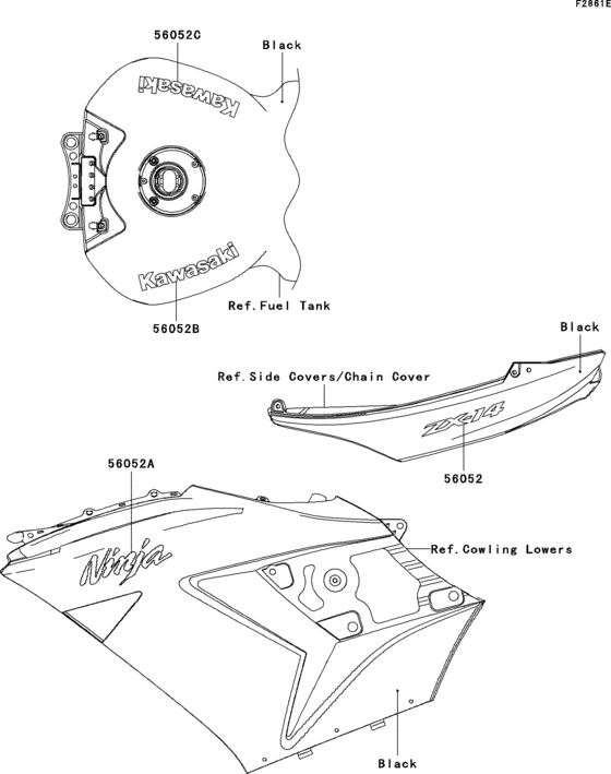 ZX1400 Decals(black)(a7f)