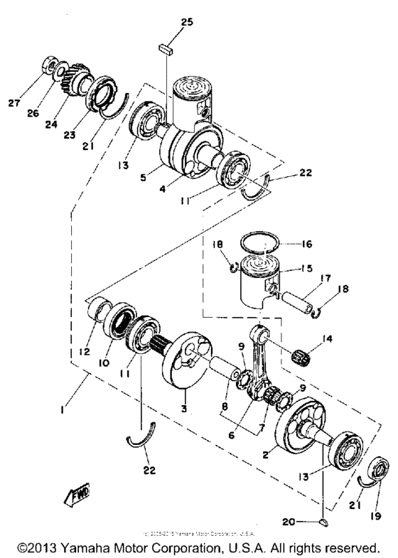 Crank-piston