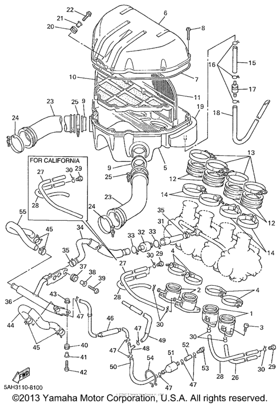 YZF600RL Впускная система