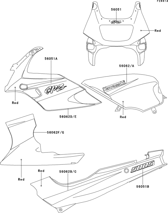  Decals(red)(ex500-e5 / e6)