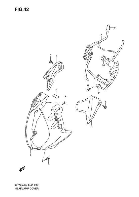 SFV650 Headlamp cover  front fender