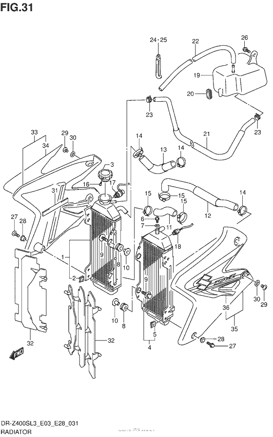 Radiator (Dr-Z400Sl3 E33)