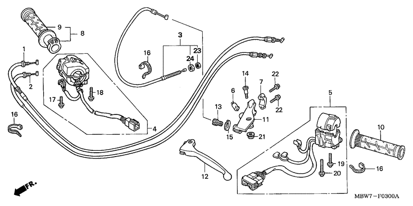 Handle lever/switch/cable