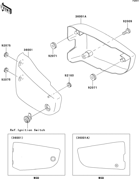 VN1500 Боковые обтекатели